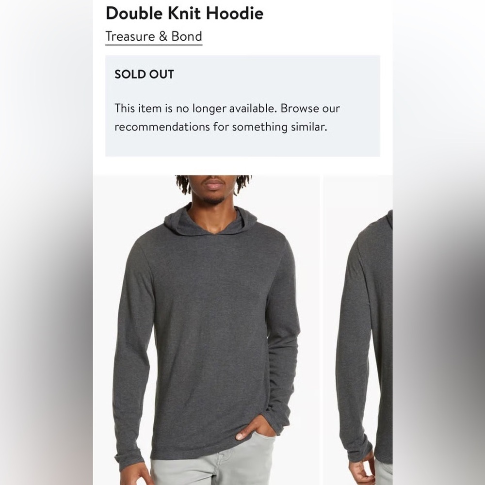 Treasure & Bond Charcoal Knit Hoodie